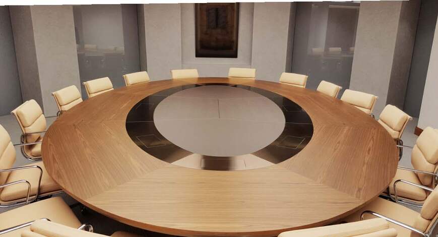 طاولة اجتماع دائرية خشبية فخمة| كراسي طاولة اجتماعات