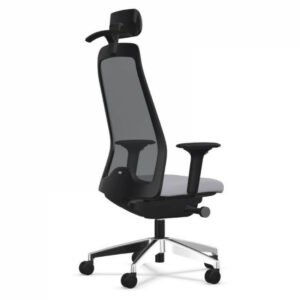 Interstuhl High Swivel Office Chair with Headrest and Armrests (German Made) - Black - EV213