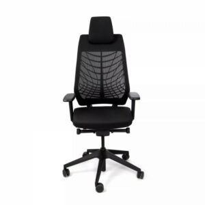 Interstuhl High Swivel Office Chair with Headrest and Armrests - (German Made) - Black - JC218