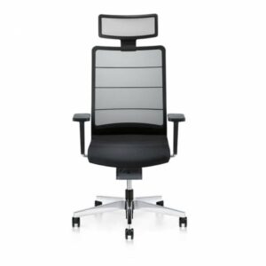 Interstuhl High Swivel Office Chair with Headrest and Armrests - (German Made) - Black - 3C72