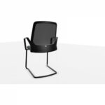 Interstuhl Cantilever Frame Chair with Armrests - (German Made) - Black - 570B