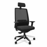 Bashtoul swivel office chair with headrest and armrests - black - S10G120L