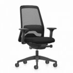 Interstuhl Medium Size Swivel Office Chair with Armrests (German Made) - Black - EV211