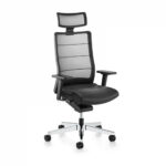 Interstuhl High Swivel Office Chair with Headrest and Armrests - (German Made) - Black - 3C72