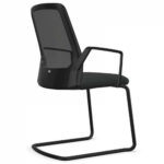 Interstuhl Cantilever Frame Chair with Armrests - (German Made) - Black - 570B