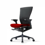 Bashtoul swivel office chair with armrests - black and red - S10G120M