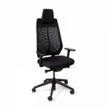 Interstuhl High Swivel Office Chair with Headrest and Armrests - (German Made) - Black - JC218