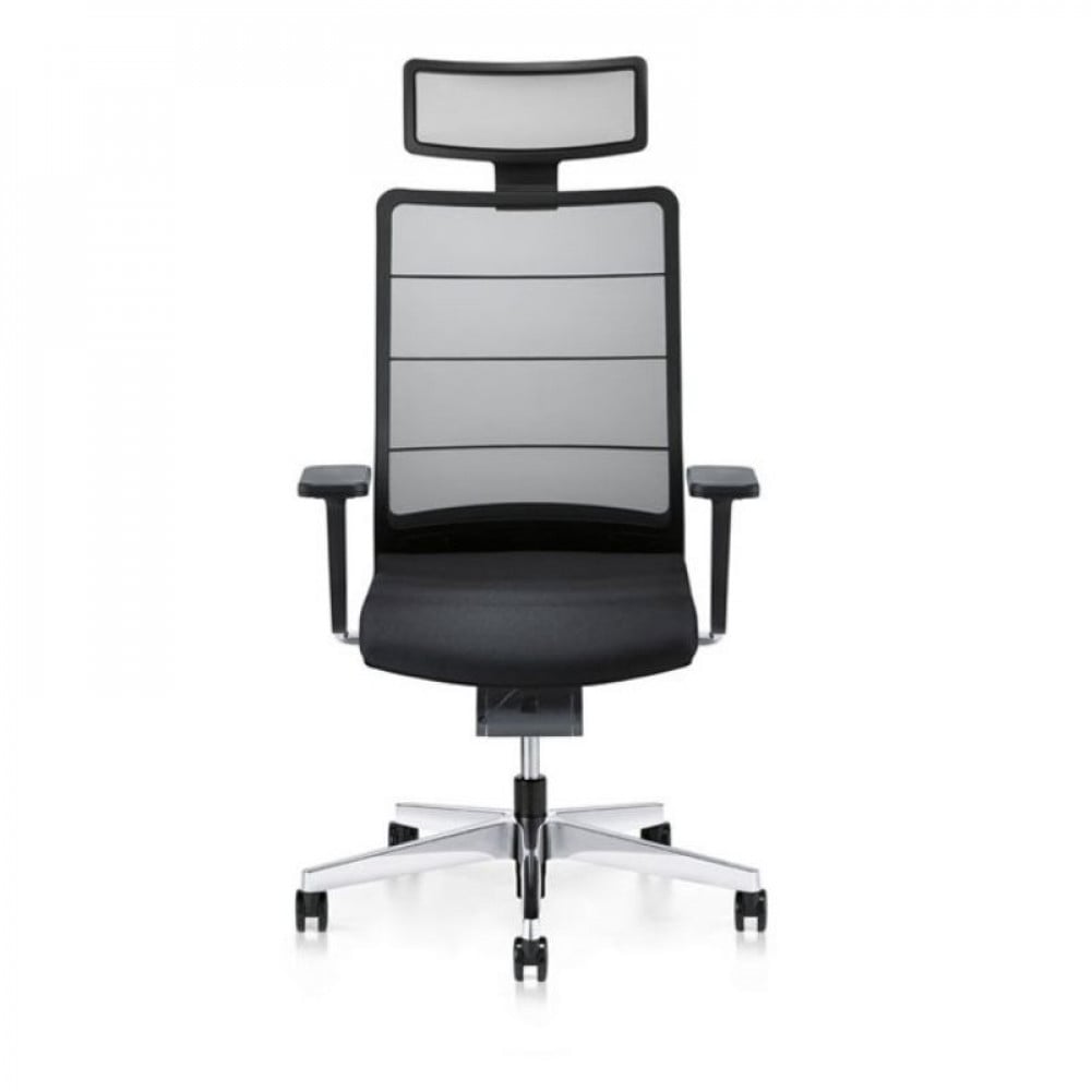 Interstuhl High Swivel Office Chair with Headrest and Armrests