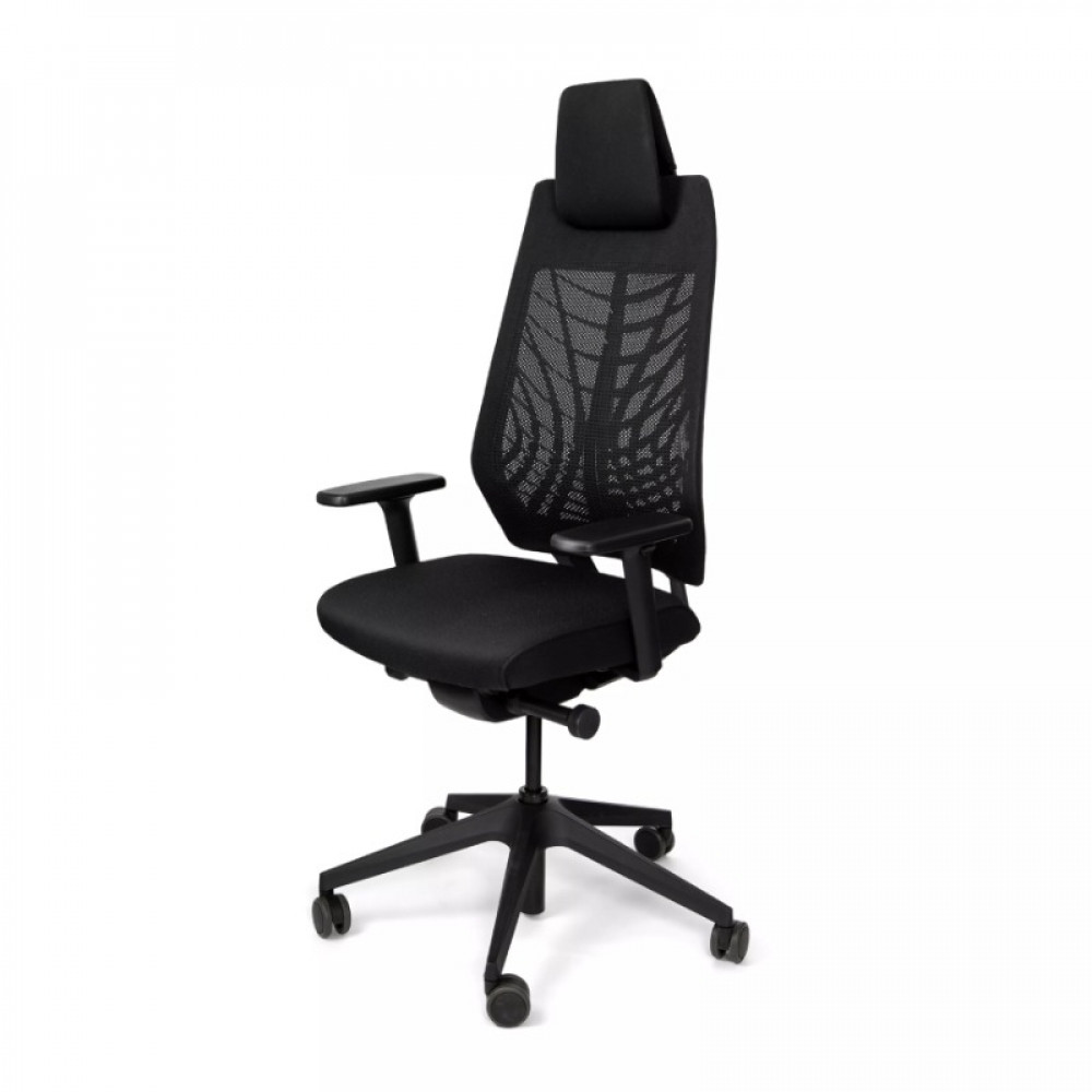 Interstuhl High Swivel Office Chair with Headrest and Armrests - Image 2